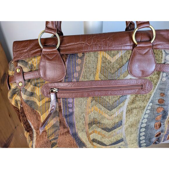 NEW Sharif Brocade Carpetbag  Satchel Shoulder Tote Travel Bag EXTRA Large - Picture 6 of 12